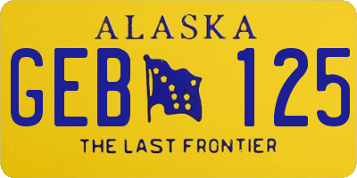 AK license plate GEB125