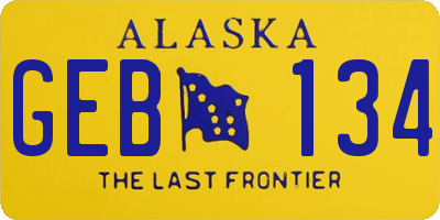 AK license plate GEB134
