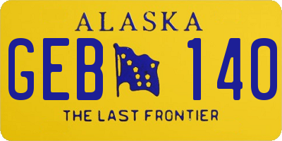 AK license plate GEB140