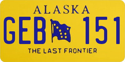 AK license plate GEB151
