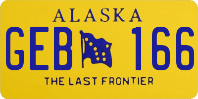 AK license plate GEB166