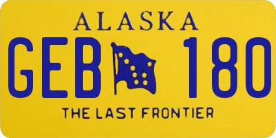 AK license plate GEB180