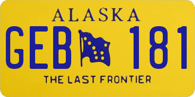 AK license plate GEB181