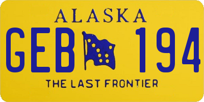 AK license plate GEB194