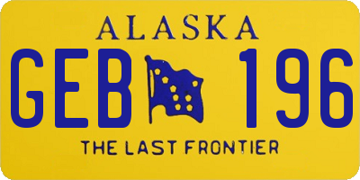 AK license plate GEB196