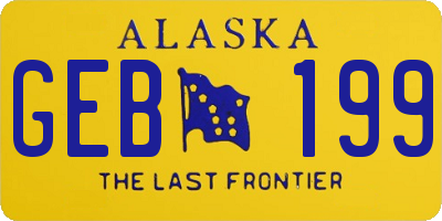 AK license plate GEB199