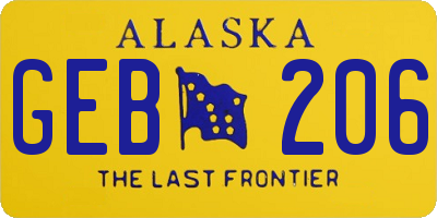 AK license plate GEB206