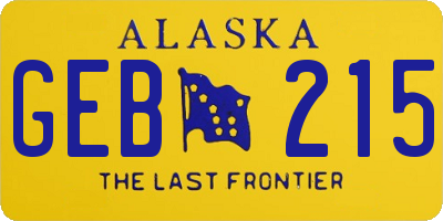 AK license plate GEB215