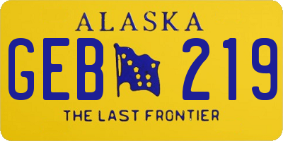 AK license plate GEB219