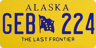 AK license plate GEB224