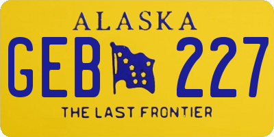 AK license plate GEB227