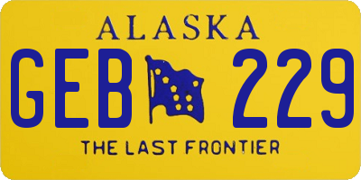AK license plate GEB229