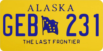 AK license plate GEB231