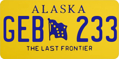 AK license plate GEB233