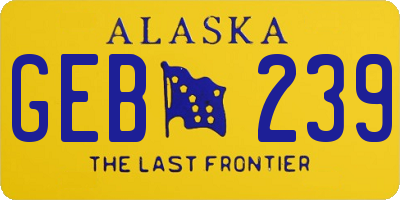 AK license plate GEB239