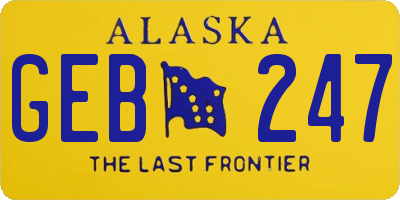 AK license plate GEB247