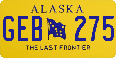 AK license plate GEB275