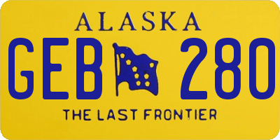AK license plate GEB280