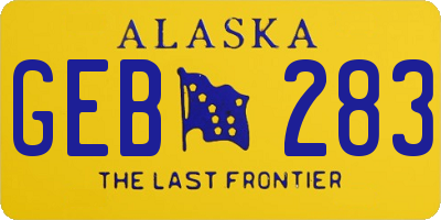 AK license plate GEB283