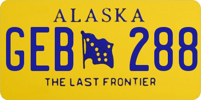 AK license plate GEB288