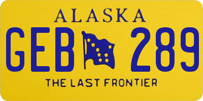 AK license plate GEB289