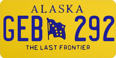 AK license plate GEB292