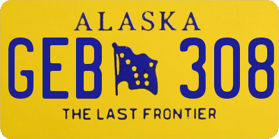 AK license plate GEB308