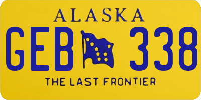 AK license plate GEB338