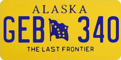 AK license plate GEB340