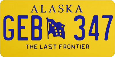 AK license plate GEB347