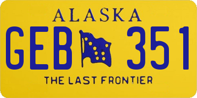 AK license plate GEB351