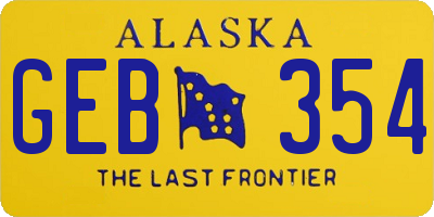 AK license plate GEB354