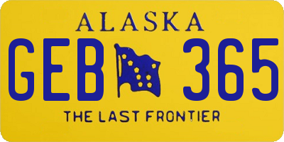 AK license plate GEB365