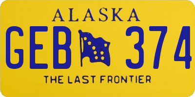 AK license plate GEB374