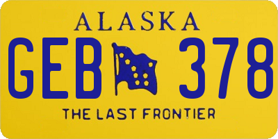 AK license plate GEB378