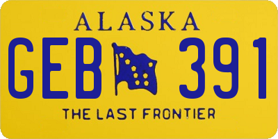AK license plate GEB391