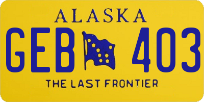 AK license plate GEB403