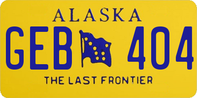 AK license plate GEB404