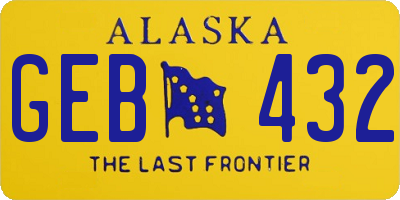 AK license plate GEB432