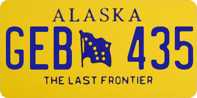 AK license plate GEB435