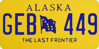 AK license plate GEB449