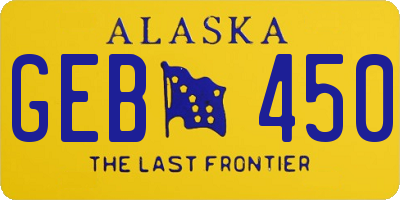 AK license plate GEB450