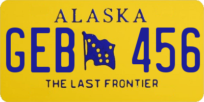 AK license plate GEB456