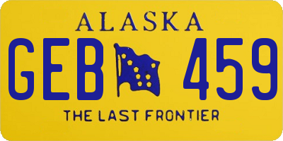 AK license plate GEB459