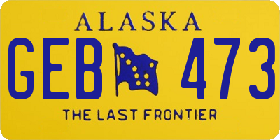 AK license plate GEB473