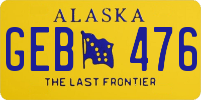 AK license plate GEB476
