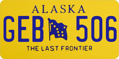 AK license plate GEB506