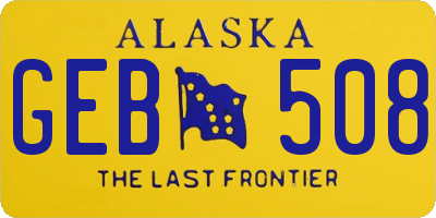 AK license plate GEB508