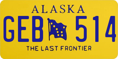 AK license plate GEB514