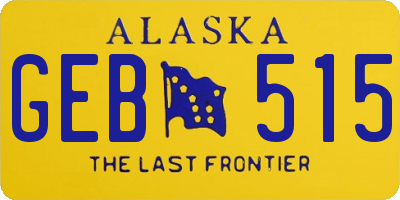 AK license plate GEB515